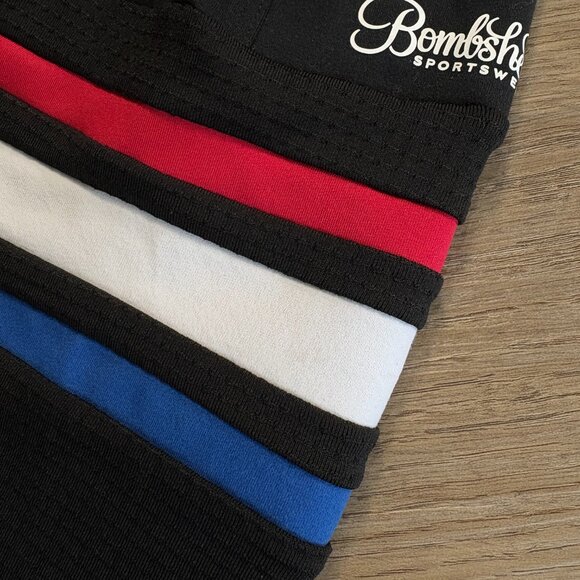 Bombshell Sportswear Scrunch Thigh-Highs Leggings black size M medium pocket - Picture 5 of 11